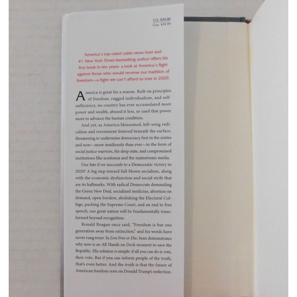 Live Free or Die by Sean Hannity 1st Edition 2020 Hardback Jacket - Picture 3 of 6
